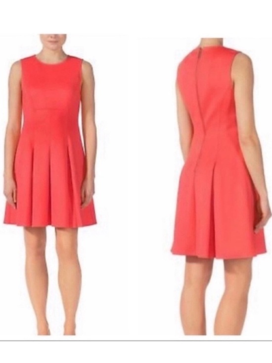Ted Baker Dresses & Skirts - Ted Baker Coral sleeveless skater style dress exposed back gold zipper size 8-10